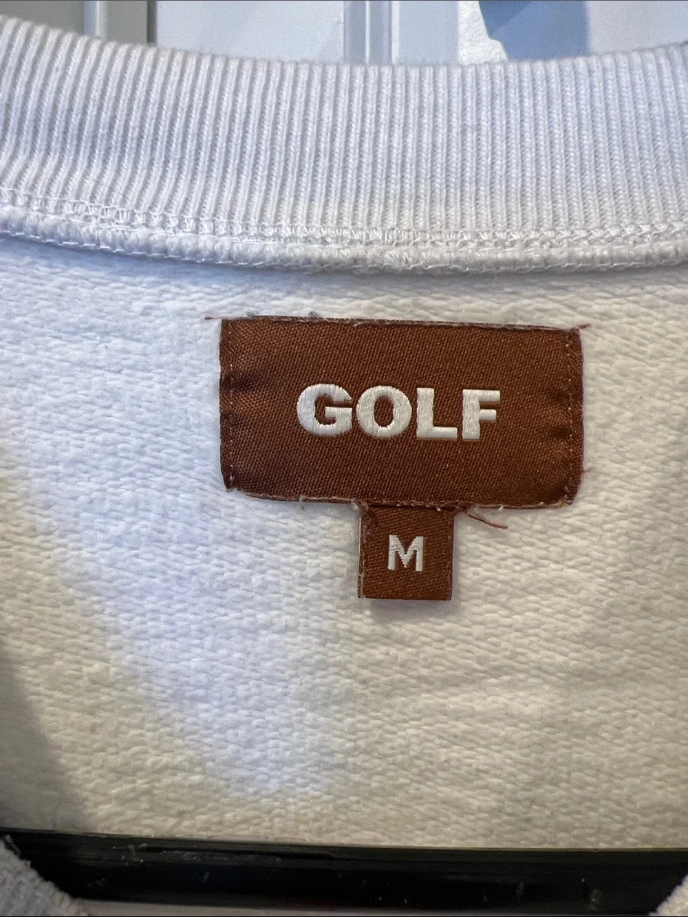 GOLF Logo White Crewneck Sweatshirt - Brown Label